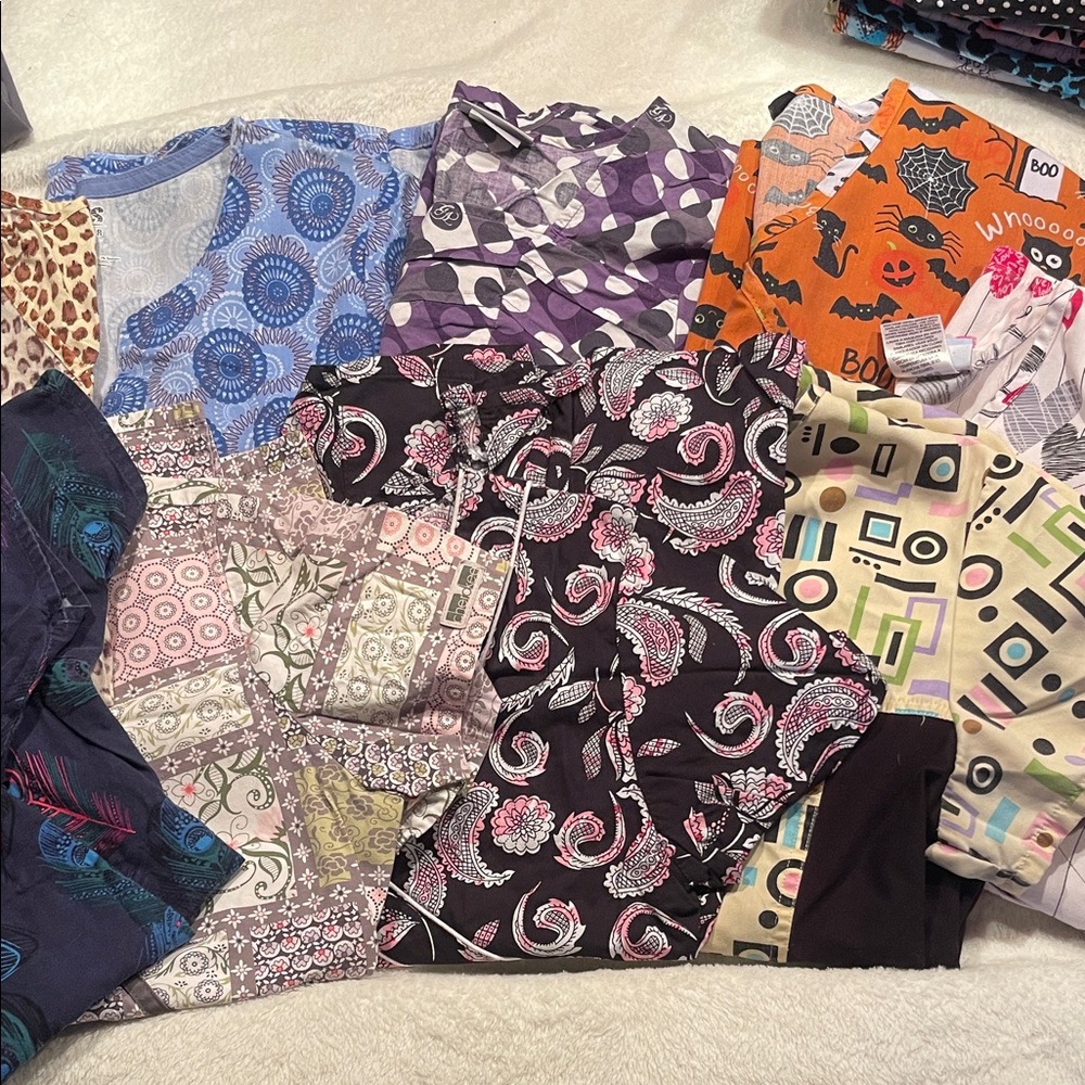 Colorful Patterned Scrub Tops Collection/S